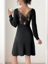 Perfee Butterfly Square Neck Long Sleeve Dress OutfitFlow